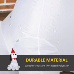 Homcom 6Ft Inflatable Christmas Puppy Dog Wearing Santa Hat Built-In Led Light - thumbnail 5