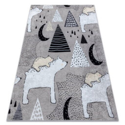RugsX Junior 51974.802 Washing Carpet Bears, Animals For Children Anti-Slip - Grey 140X190 Cm - thumbnail 4