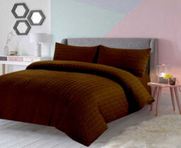 TheWhiteWater Limited Duvet Cover Set Seersucker Single/double/king/super King Bedding Set - Duvet Cover + Matching Pillowcase -  Brown - thumbnail 2