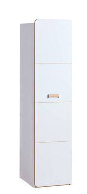 Arte Lorento L2 Tall Cabinet - Elegant And Functional, White Matt & Oak Nash, H1880mm W450mm D520mm - image 1