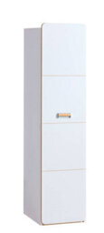 Arte Lorento L2 Tall Cabinet - Elegant And Functional, White Matt & Oak Nash, H1880mm W450mm D520mm