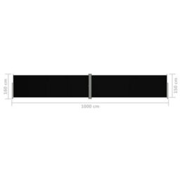 Berkfield Retractable Side Awning Black 160X1000 Cm - thumbnail 8