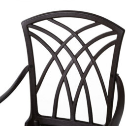Wyld Haus Rohafa Brown Cast Aluminium 4-Seater Garden Dining Set With Armchairs And Round Table - thumbnail 8