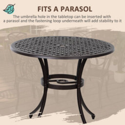Wyld Haus Rohafa Brown Cast Aluminium 4-Seater Garden Dining Set With Armchairs And Round Table - thumbnail 5