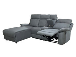 DS Living Sorento Recline Right Hand Corner Leather 3 Seater Sofa In Black Or Grey - thumbnail 4
