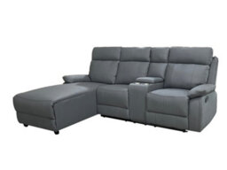 DS Living Sorento Recline Right Hand Corner Leather 3 Seater Sofa In Black Or Grey - thumbnail 2
