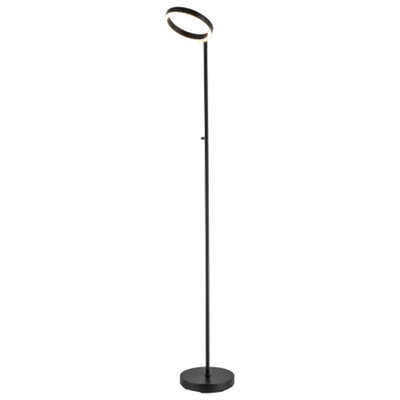 Happy Homewares Modern Led Halo Ring Floor Lamp In Matte Black With Cct Dimmer Button - image 1