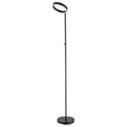 Happy Homewares Modern Led Halo Ring Floor Lamp In Matte Black With Cct Dimmer Button - thumbnail 2