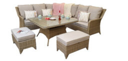 Signature Weave Sarah Wicker Corner Sofa Dining Table Benches Set Natural - thumbnail 6