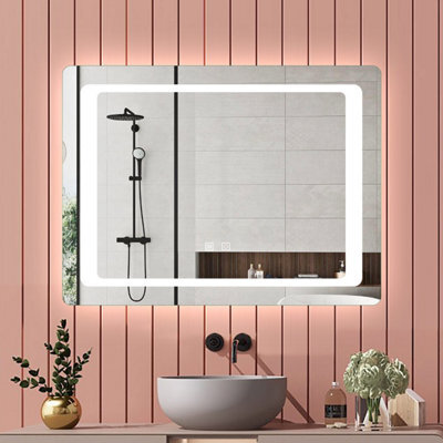 Probaty Bathrooms Bathroom Led Mirror 600X800mm With Anti-Fog,touch Sensor Switch,memory Function,backlit Wall Vanity Frameless Mirror,ip44 - image 1