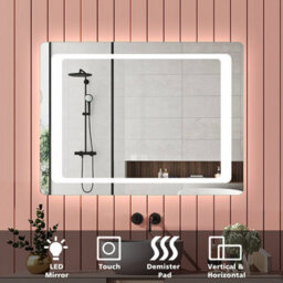 Probaty Bathrooms Bathroom Led Mirror 600X800mm With Anti-Fog,touch Sensor Switch,memory Function,backlit Wall Vanity Frameless Mirror,ip44 - thumbnail 2
