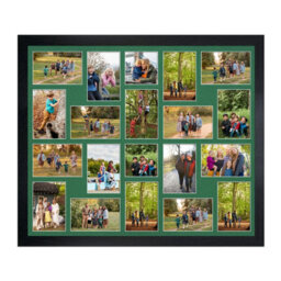 AK Frames 80X70Cm Black Modern Multi Photo Frame With Emerald Mount - Holds 20 Apertures (18X) 6X4, (2X) 4X4 Photos - thumbnail 1
