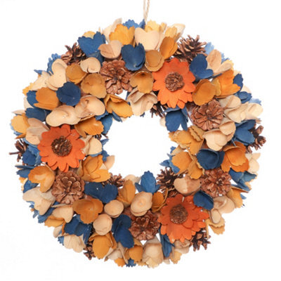 Dibor Traditional Harvest Floral Front Door Autumn Wreath Winter Spring Wreath 35Cm - image 1