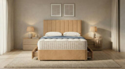 Adore Designs Portland Plush Velvet Divan Bed, Headboard & Mattress - 3Ft Single - Coffee - 2 Drawers Same Side - thumbnail 2