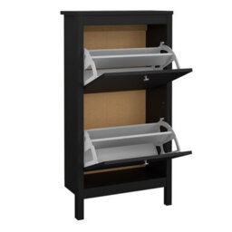 Furniture To Go Madrid Shoe Cabinet 2 Flap Doors Matt Black - thumbnail 5