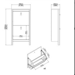 Furniture To Go Madrid Shoe Cabinet 2 Flap Doors Matt Black - thumbnail 9