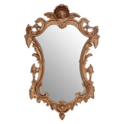 Orsina Neo-Classical Gold Finish Wall Mirror,decorative Statement Piece,baroque Slim Mirror With Flambeaux Details - thumbnail 1