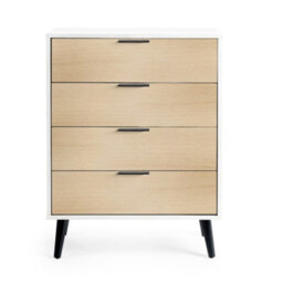 Oakham Premium Arden 4 Drawer Wide Chest - White & Oak - thumbnail 7