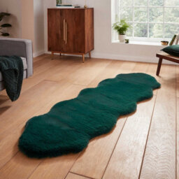 Super Teddy Sheepskin  Jewel Green Plain Shaggy Rug By Think Rugs-60Cm X 90Cm ( Single) - thumbnail 2