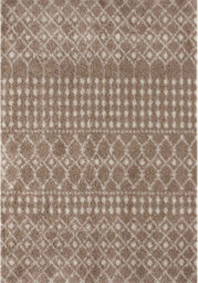 The Rugs Soft Moroccan Diamond Shaggy Rugs And Runners High Pile Beige And Ivory Living Room Kitchen Hallway 1020 - thumbnail 2