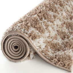 The Rugs Soft Moroccan Diamond Shaggy Rugs And Runners High Pile Beige And Ivory Living Room Kitchen Hallway 1020 - thumbnail 5