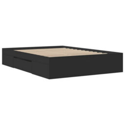 Berkfield Bed Frame Without Mattress Black 120X190 Cm Small Double Engineered Wood - thumbnail 7