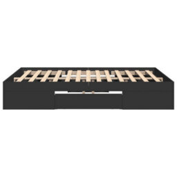 Berkfield Bed Frame Without Mattress Black 120X190 Cm Small Double Engineered Wood - thumbnail 6