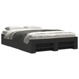Berkfield Bed Frame Without Mattress Black 120X190 Cm Small Double Engineered Wood - thumbnail 2