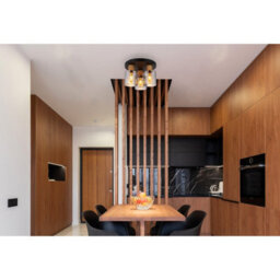 Luminosa Lighting Luminosa Aleidis Shade Cluster Ceiling Light Matt Black Smoke Glass Shade 3X E27 - thumbnail 3