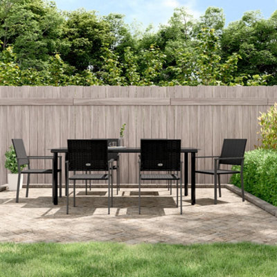 Berkfield 7 Piece Garden Dining Set Poly Rattan And Steel - image 1