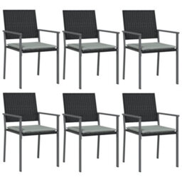 Berkfield 7 Piece Garden Dining Set Poly Rattan And Steel - thumbnail 4
