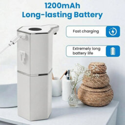 White 360Ml Automatic Soap Dispenser Touchless Gel Sanitizer Sensor Usb Rechargeable - thumbnail 3