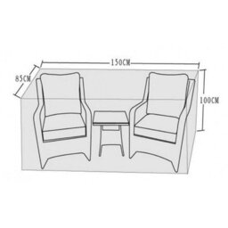 Signature Weave Sarah Mia 3 Piece Lounge Chair Table Bistro Furniture Set Cover - thumbnail 1
