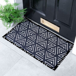 Artsy Doormats Black Geometric Triangles Indoor & Outdoor Doormat - 70X40Cm - thumbnail 1