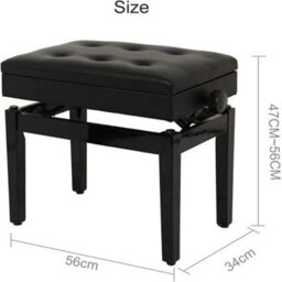 Piano Stool Height Adjustable Piano Wooden Stool Keyboard Stool Cushion Seat - thumbnail 2