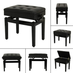 Piano Stool Height Adjustable Piano Wooden Stool Keyboard Stool Cushion Seat - thumbnail 4
