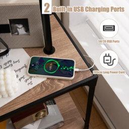 Costway Floor Lamp Bedside Nightstand End Table Lamp W/ End Table And Usb Charging Ports - thumbnail 5