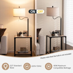 Costway Floor Lamp Bedside Nightstand End Table Lamp W/ End Table And Usb Charging Ports - thumbnail 7