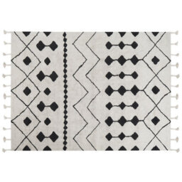 Beliani Rug Khemisset Off-White 160 X 230 Cm Cotton