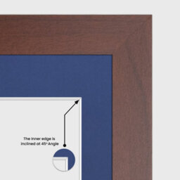 AK Frames 20X14 Rose Wood Modern Multi Photo Frame With Blue Mount - Holds 2 Apertures (2X) A4 Photos - thumbnail 7