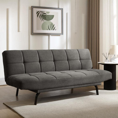 Home Detail Celosia Clic-Clac Sofa Bed With Metal Legs, Grey Linen - image 1