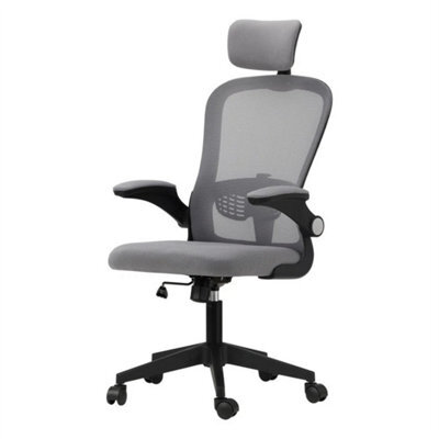 Mesh Office Chair Ergonomic  Swivel Lift Computer Desk Adjustable Height Style 2  Grey - image 1