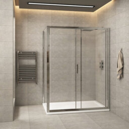 Royal Bathrooms Grand 1200 X 800mm Sliding Door Shower Enclosure With Tray Rectangular & Side Panel 6mm Safety Tempered Glass Screen - thumbnail 3