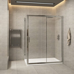 Royal Bathrooms Grand 1200 X 800mm Sliding Door Shower Enclosure With Tray Rectangular & Side Panel 6mm Safety Tempered Glass Screen - thumbnail 1