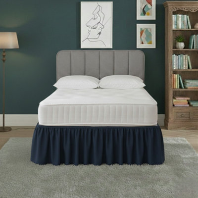 Base Valance Polycotton Sheet For Divan Beds Easy Care Bed Base Cover Navy - image 1