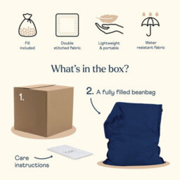 Icon Giant Indoor Outdoor Bean Bag Floor Cushion Navy - thumbnail 7