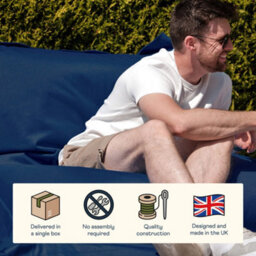 Icon Giant Indoor Outdoor Bean Bag Floor Cushion Navy - thumbnail 3