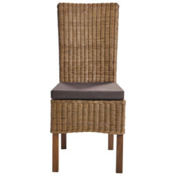 Beliani Set Of 2 Dining Chairs Andes Rattan Brown - thumbnail 6