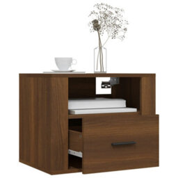 Berkfield Elegant Wall-Mounted Bedside Cabinets 2 Pcs Brown Oak 50X36X40 Cm - thumbnail 4