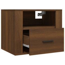 Berkfield Elegant Wall-Mounted Bedside Cabinets 2 Pcs Brown Oak 50X36X40 Cm - thumbnail 7